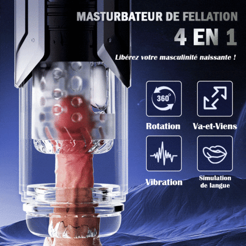 King - Masturbateur de fellation automatique 4 en 1 pour hommes, 100% étanche
