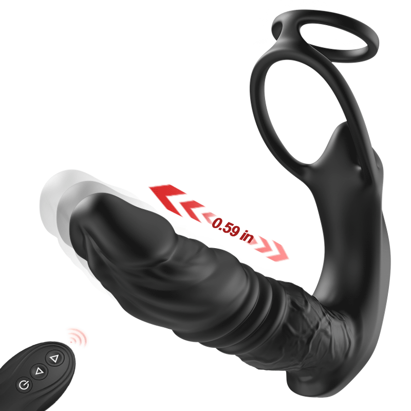 ProPulse 9 Jouet anal réaliste pour prostate avec 9 modes de vibrations et double anneau pour une stimulat