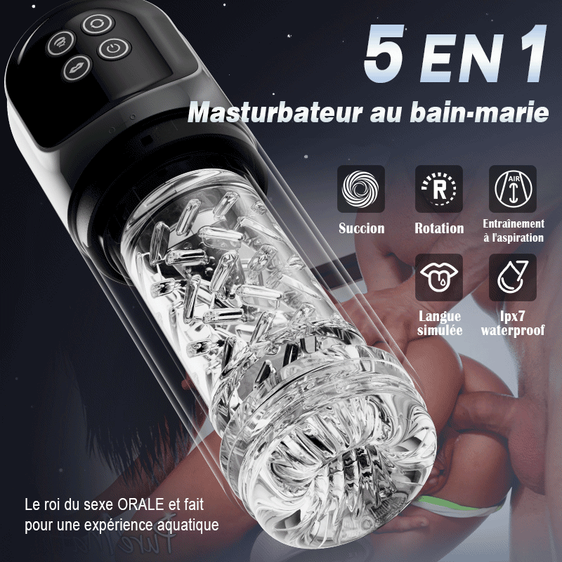 SensOra 7X - Suceur SPA double température Agrandisseur d'os 7 Massage rotatif à 360° Masturbateur