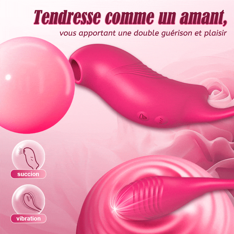Vibromasseur 2 en 1 – Succion &amp; Vibration à Double Tête