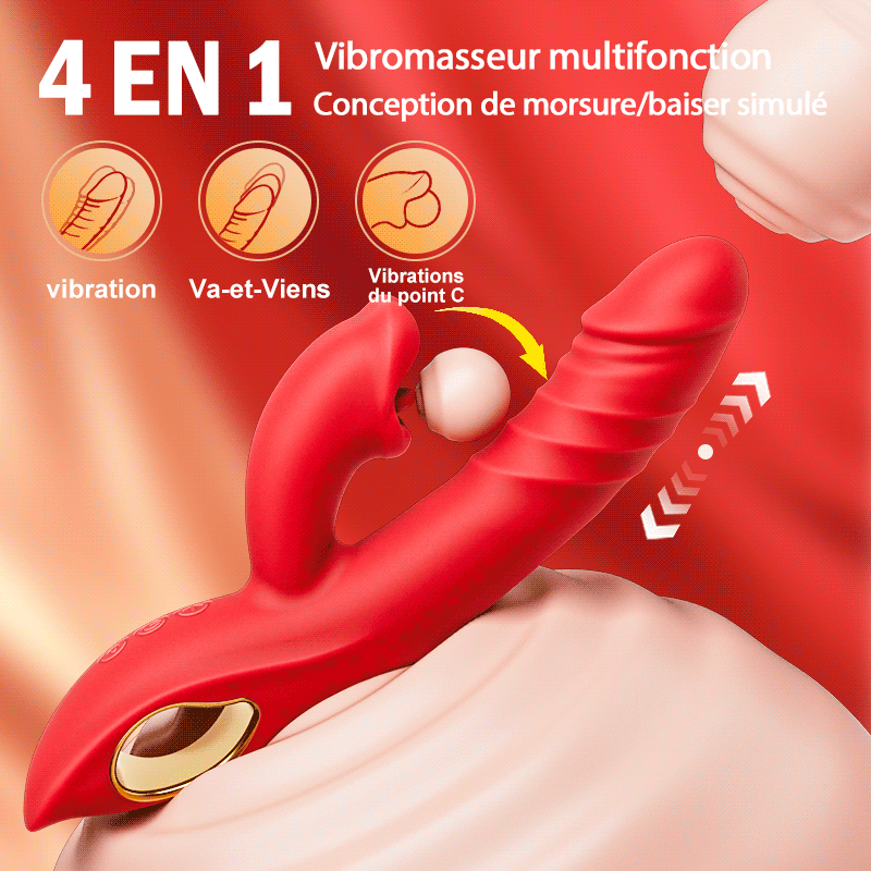 Stimulateur G Intime 4-en-1 – Léchage, Vibration, Poussée & Morsures Sensuelles