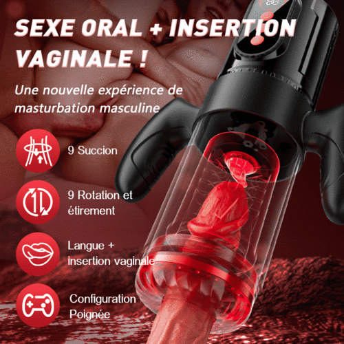 IronMan - Sexe oral x vaginal ! 9 rotations télescopiques+9 succions
