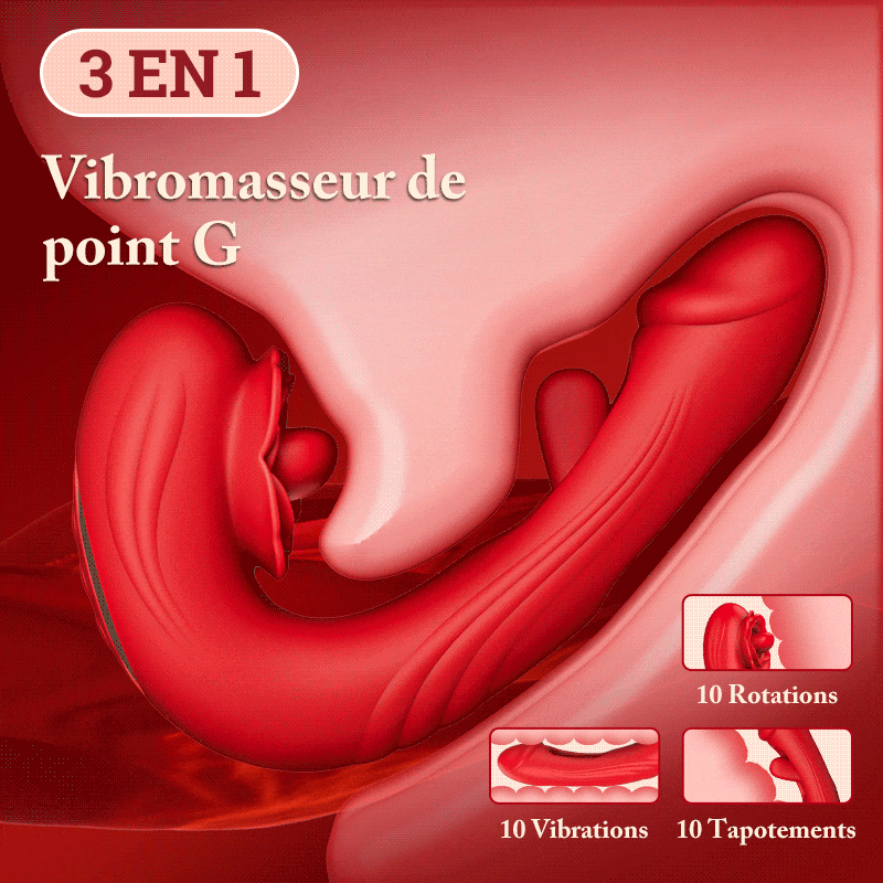 Stimulateur 3-en-1 – Léchage, Claquement & Vibration Multi-Fréquence