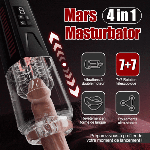 MARS - Oral Dominator 7 Vibration 7 Rotation 7 Va-et-Viens Masturbateur 4 en 1 à double moteur
