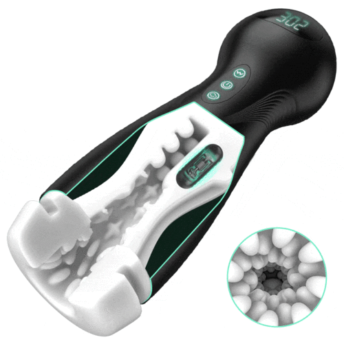 Masturbateur Cup : VorteX. Succion 10 Vibration One Touch Orgasm Digital Vacuum Masturbator