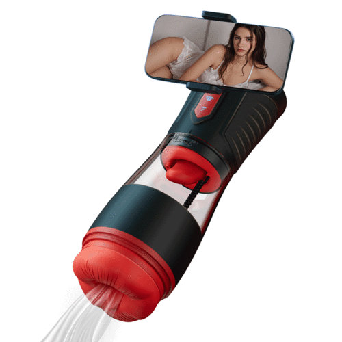 MouthPlay - Masturbateur masculin avec écouteurs, 9 vibrations, 9 succions, 9 rotations